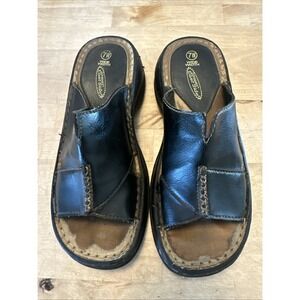 Lower East Side Women's Size 7W 90's/Y2K-Style Clunky‎ Slide Sandals Brown